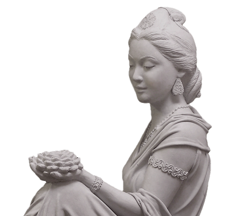 Quan Yin Goddess of Compassion and Mercy with lotus outdoor statue for sale